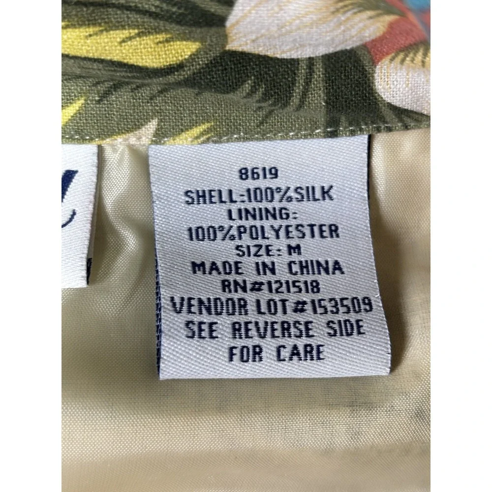 Vintage National 100% Silk Jacket Floral Tropical Aloha Boho Resort Chic Women M